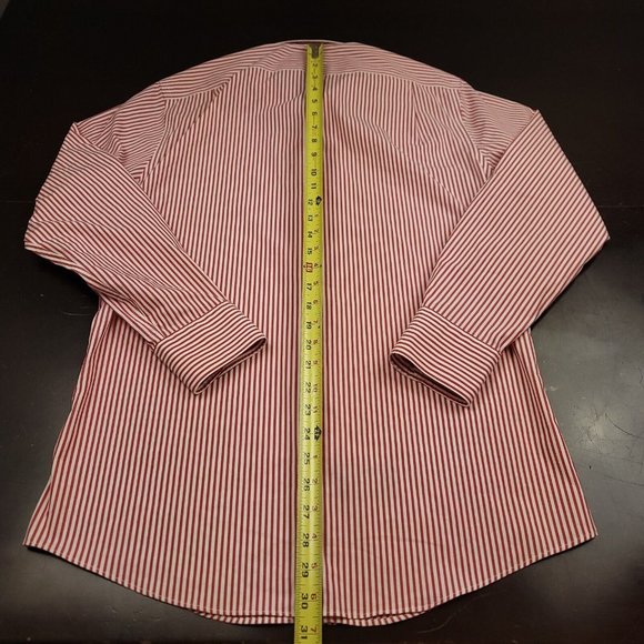 Ralph Lauren Mens 15 32/33 Shirt Black Label Button Up Red Stripe Slim Festive - Picture 6 of 11